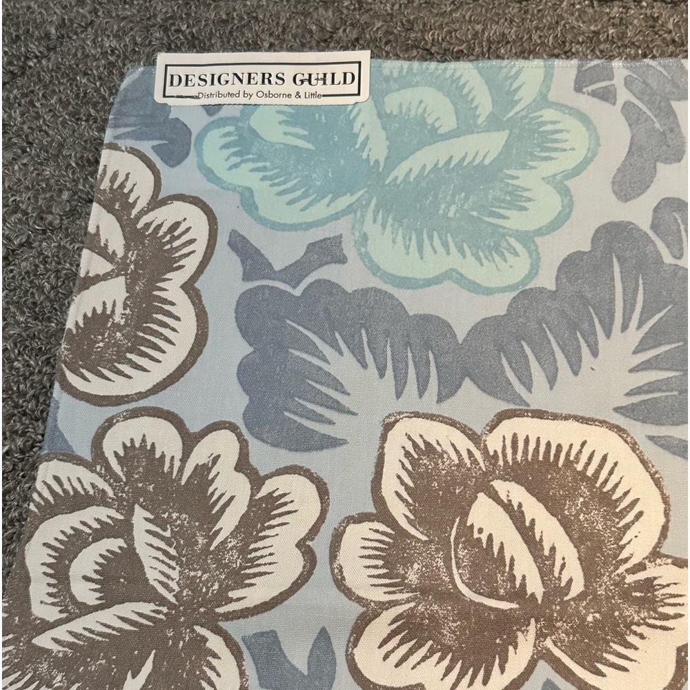 Designers Guild Fabric Sample Remnant Havana 100% Cotton Blue Washable - Picture 12 of 16